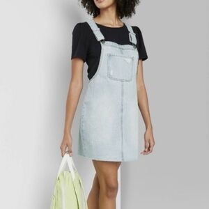 Light Blue Denim Overall Dress
